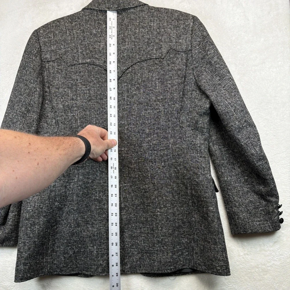 Pioneer Wear Western Sport Coat Blazer 40 Gray Wool Blend Made USA Men's